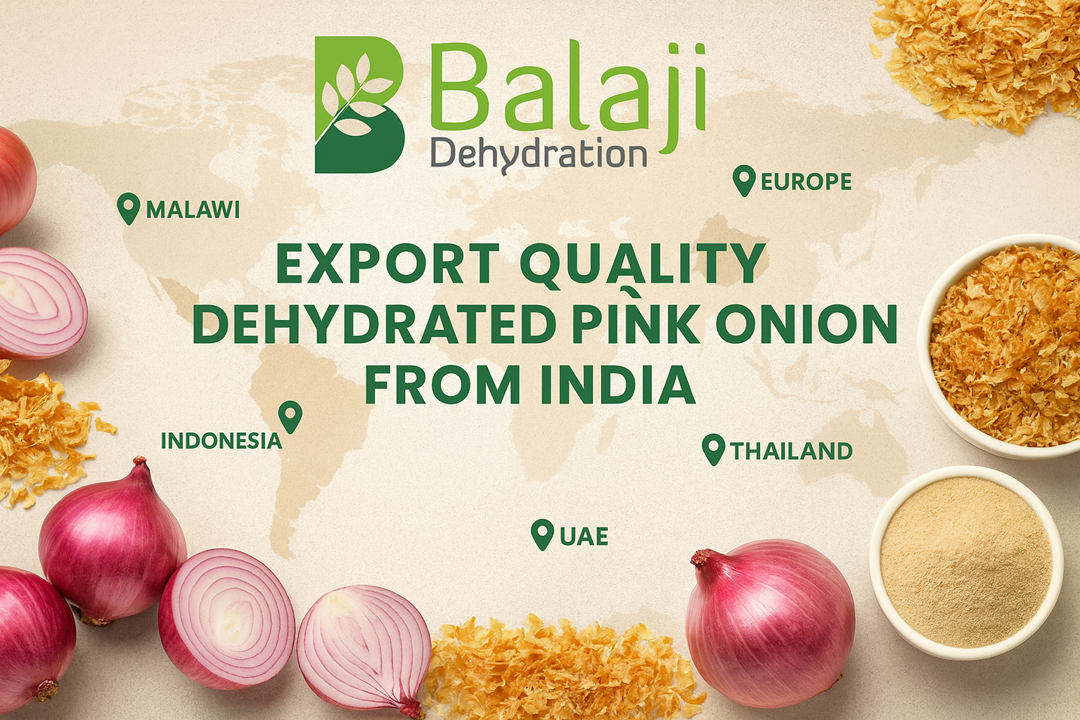 Balaji Dehydration: Your Source for Premium Dehydrated Pink Onions from India