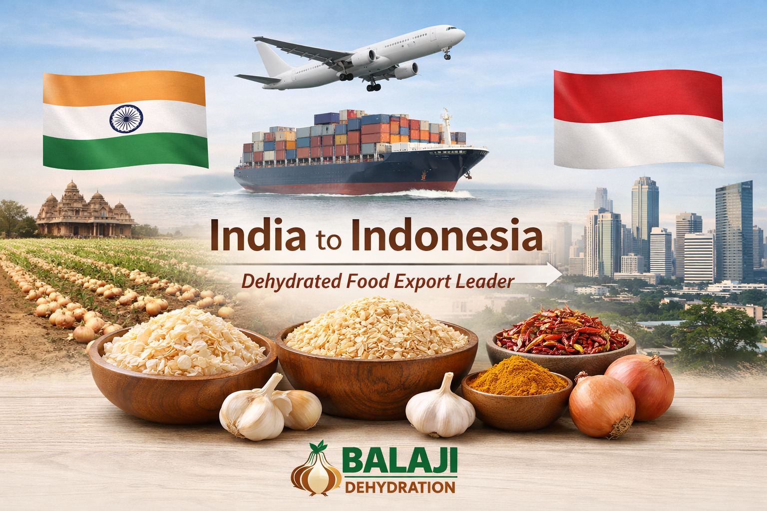 Best Dehydrated Food Provider from India to Indonesia – Why Balaji Dehydration Leads the Market